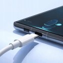 Kabel do ładowania smartfona USB-C USB-C 1m biały wytrzymały z oplotem