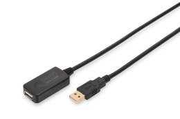 Przedłużacz USB 2.0 5m aktywny czarny Typ A do komputera Plug&Play