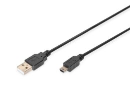 Kabel USB 2.0 Digitus HighSpeed A miniUSB B 1m czarny