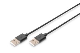 Kabel USB 2.0 A/A M/M 1m czarny do komputerów