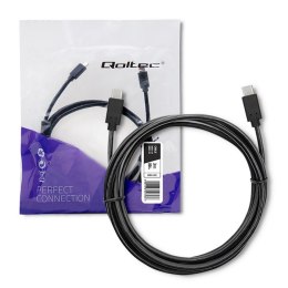 Kabel Qoltec USB 3.1 Typ C męski 3m czarny symetryczny do smartfona