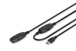 Kabel przedłużający USB 3.0 aktywny 10m czarny z wzmacniaczem sygnału