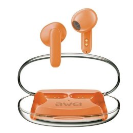Słuchawki AWEI T85 Bluetooth 5.3 ENC TWS pomarańczowe z etui