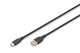 Kabel zasilający USB-A do USB-C silikonowy 60W 2m czarny