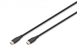Kabel zasilający silikonowy USB-C 60W 2m czarny do ładowania