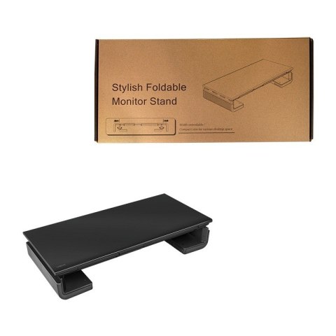 Ergonomiczna Podstawa Pod Monitor składana czarna z szufladą Ergonomiczna Podstawa Pod Monitor składana czarna z szufladą