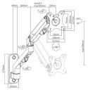 Gembird Ramię regulowane do monitora ścienne 27 cali 7 kg ergonomiczne Gembird Ramię regulowane do monitora ścienne 27 cali 7 kg ergonomiczne
